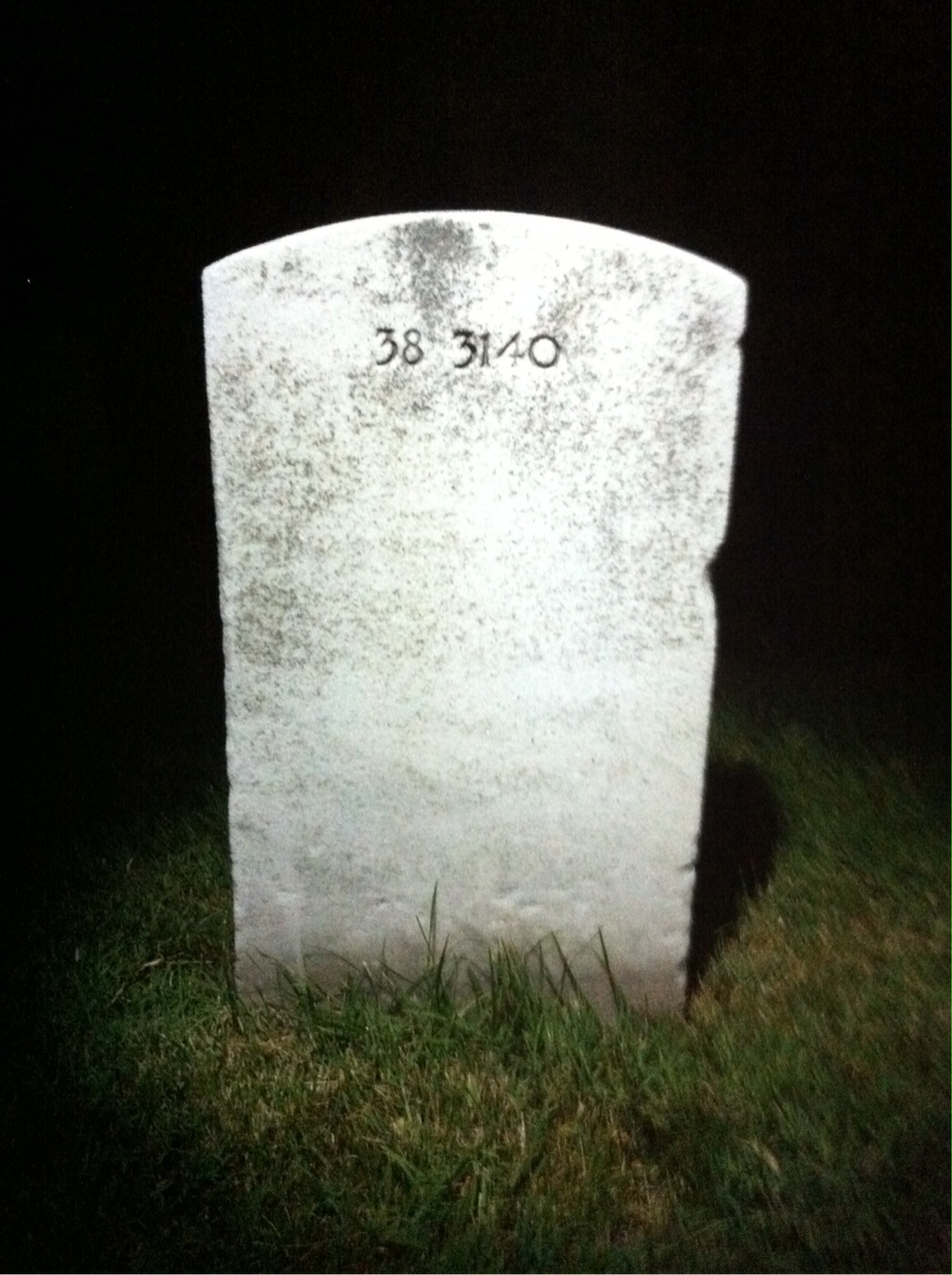 Back of headstone — Oscar Anderson
