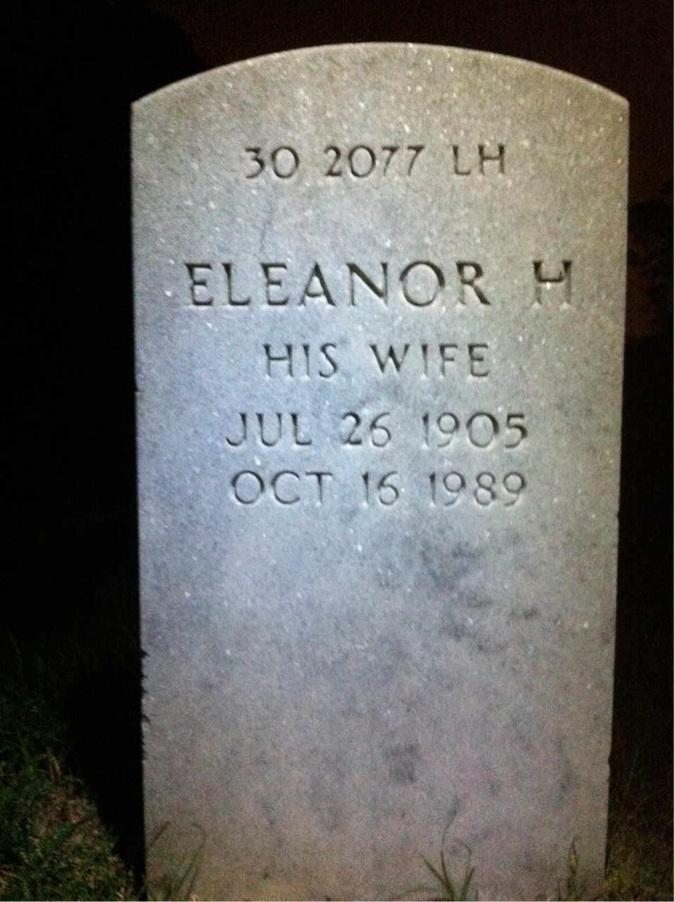 Back of headstone — Edward Powell