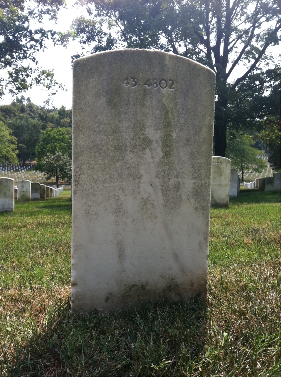 Back of headstone — John Arter