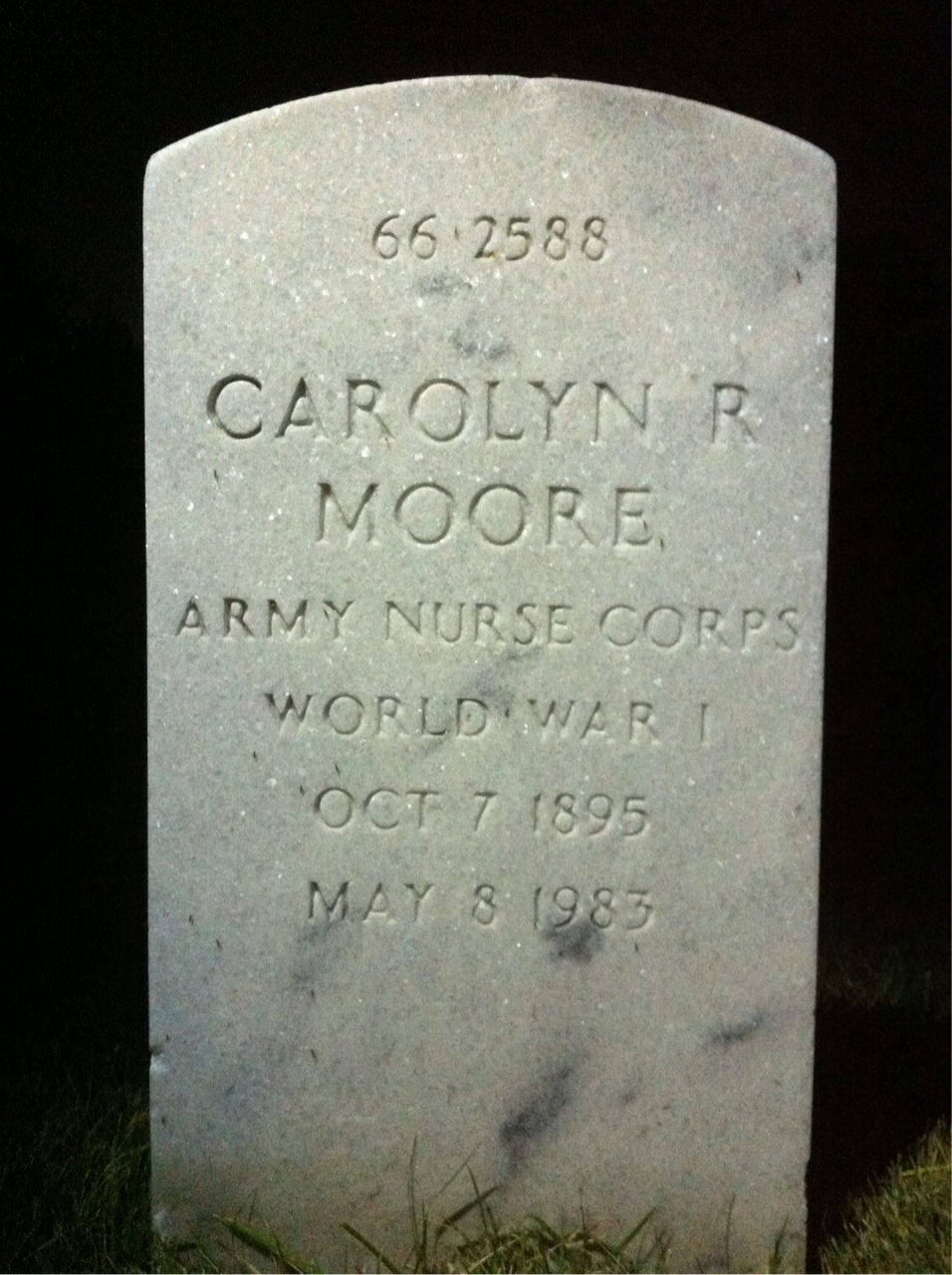 Back of headstone — Herbert Moore