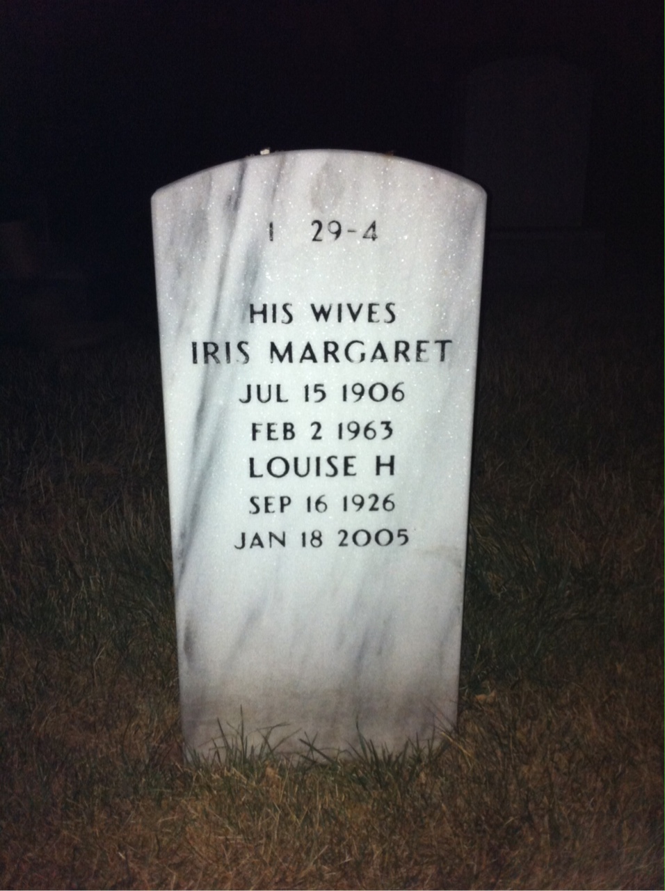 Back of headstone — William Lynch