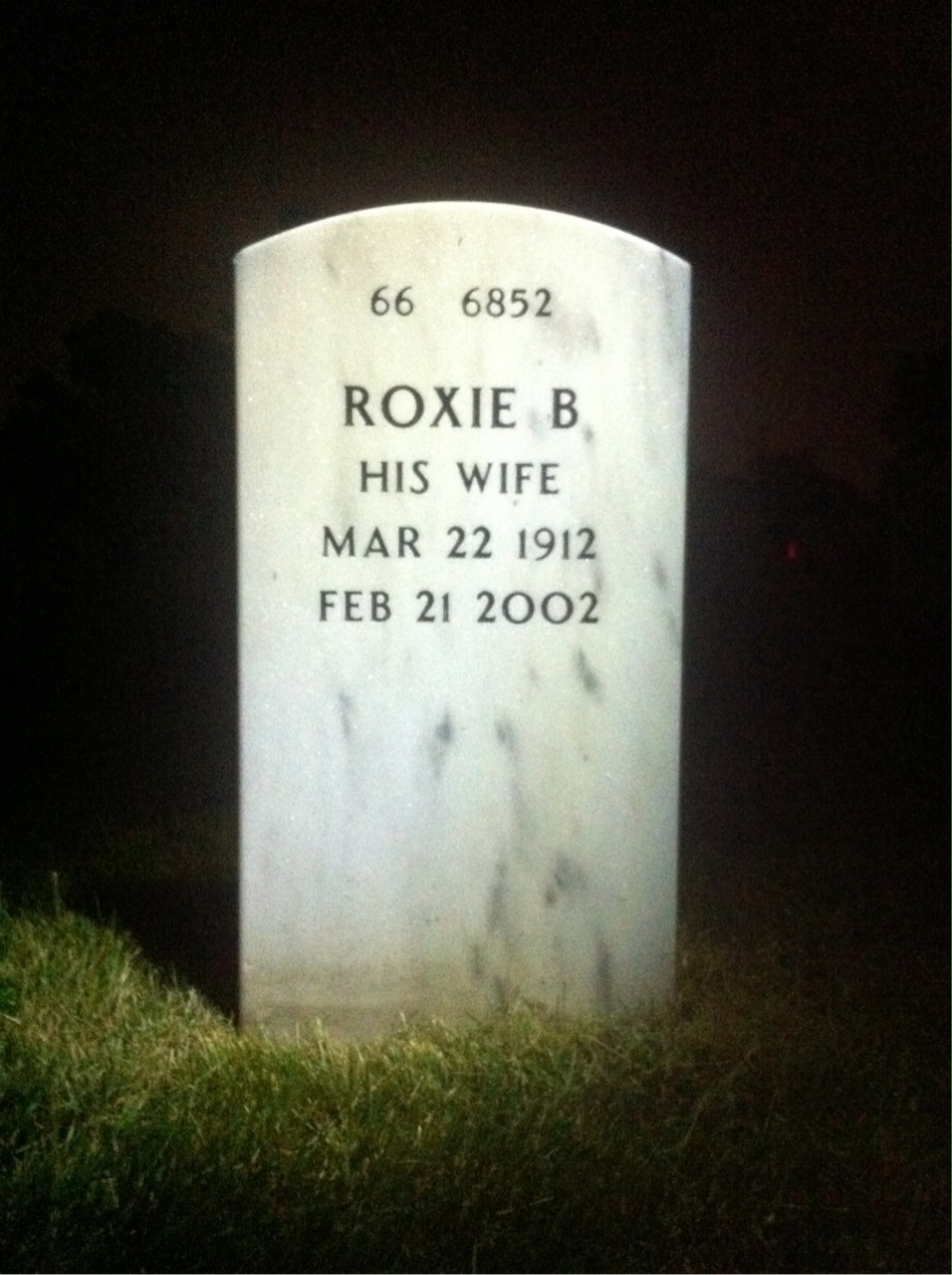 Back of headstone — Rexford Betterton