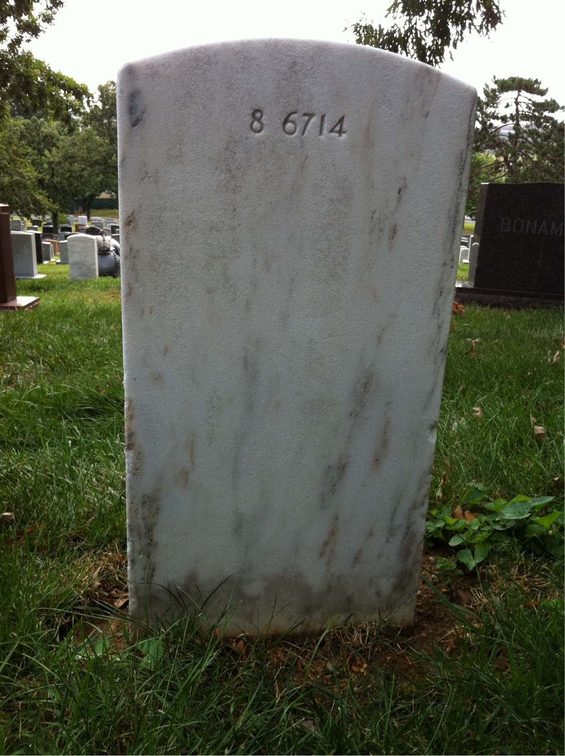 Back of headstone — Warren Bamford