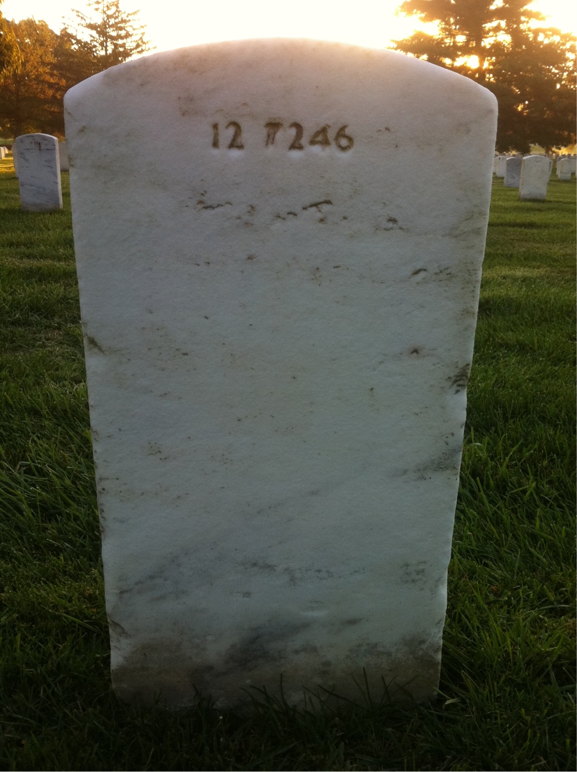 Back of headstone — William H Smith