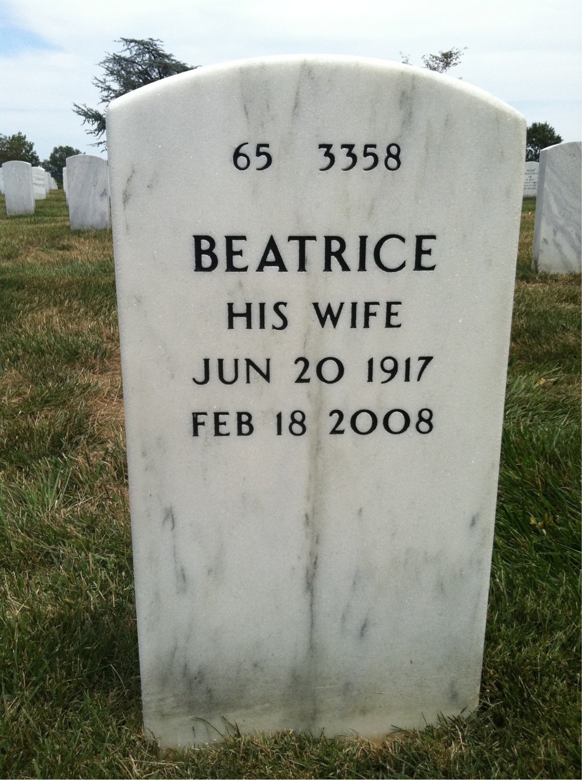 Back of headstone — William Erlenbusch