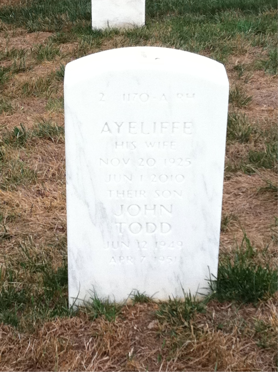 Back of headstone — Robert Lenihan