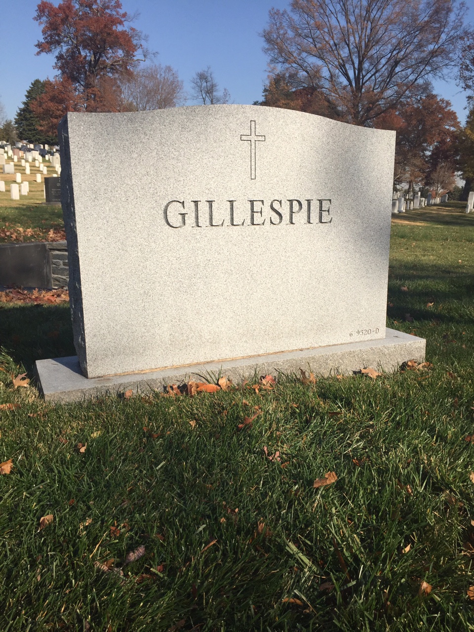 Back of headstone — Vernon Walter Gillespie