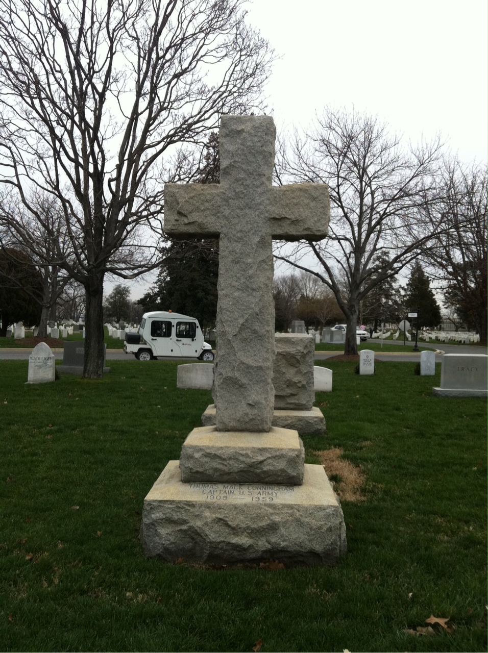 Back of headstone — Mack Cunningham