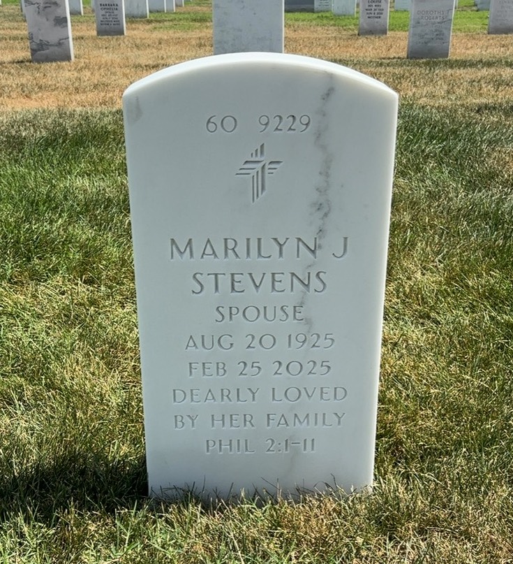 Back of headstone — Milton Stevens