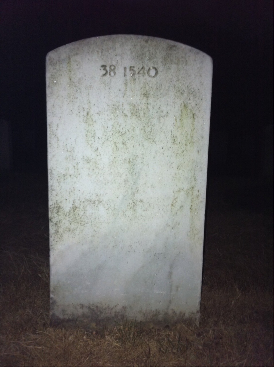 Back of headstone — William O Wheeler
