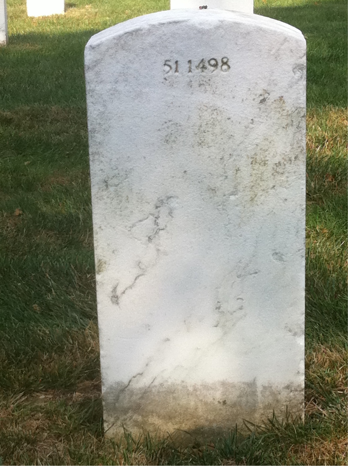Back of headstone — James Allen