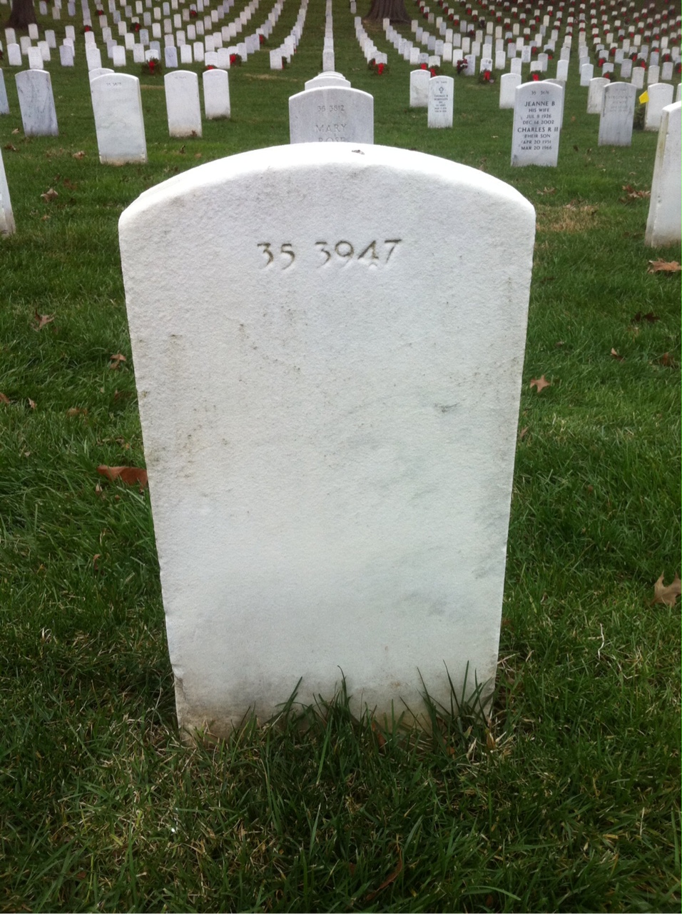 Back of headstone — Russell Bentley