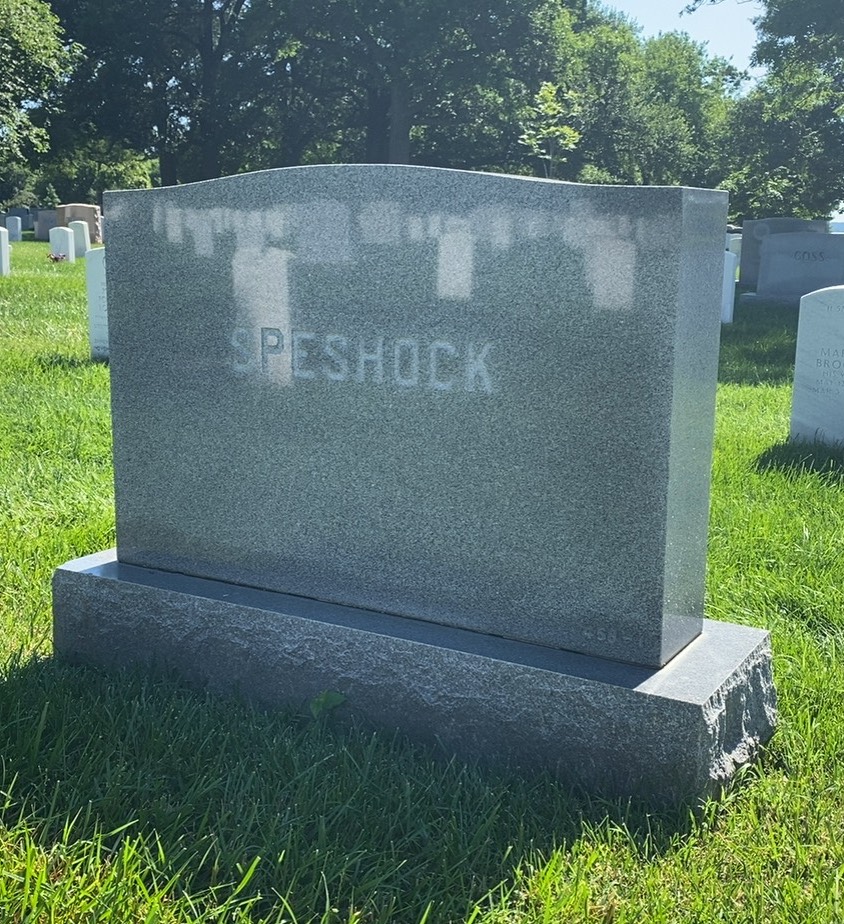 Back of headstone — Edward Speshock