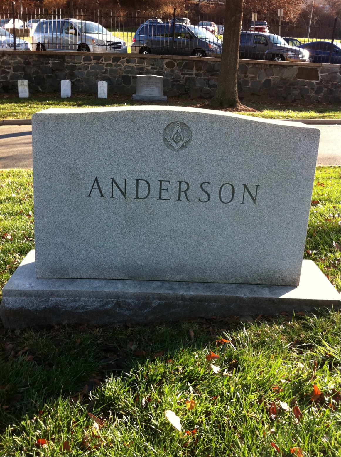 Back of headstone — Ralph Anderson