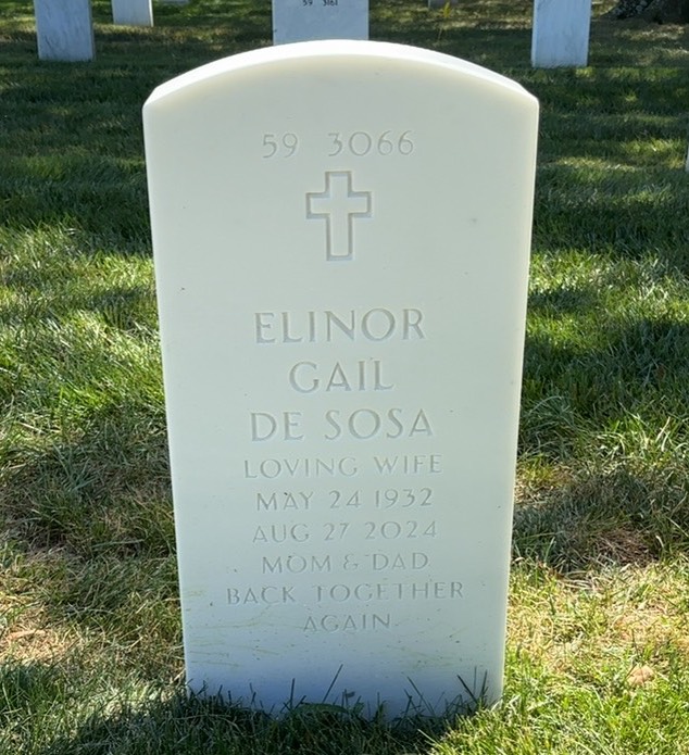 Back of headstone — Michael De Sosa