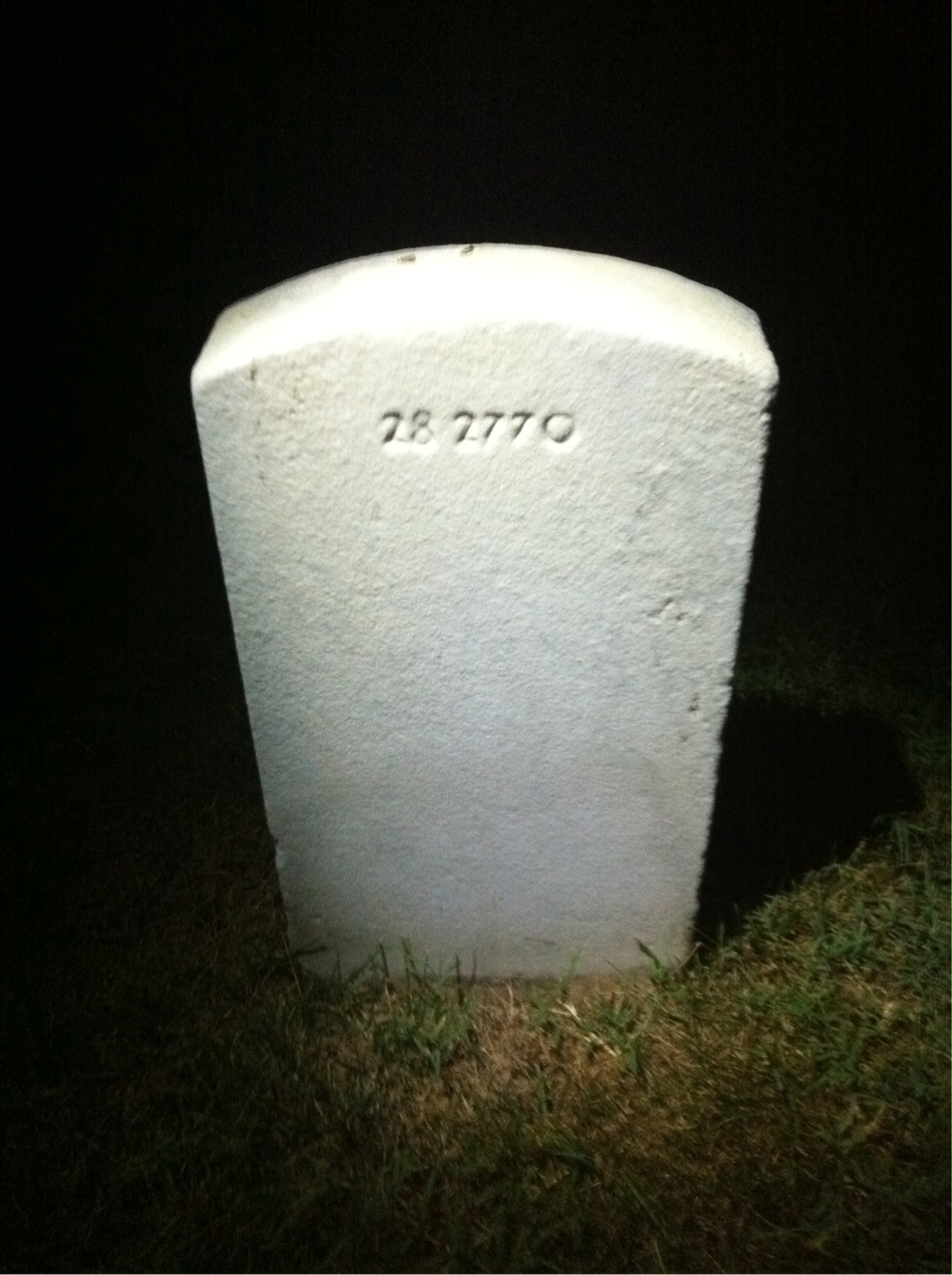 Back of headstone — William R Brooke