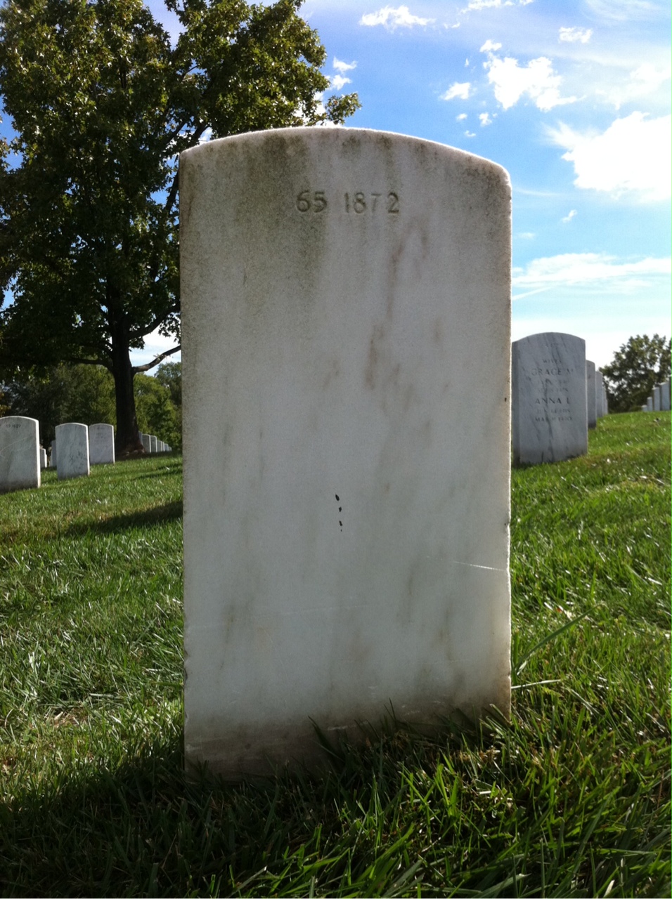 Back of headstone — Samuel Baker