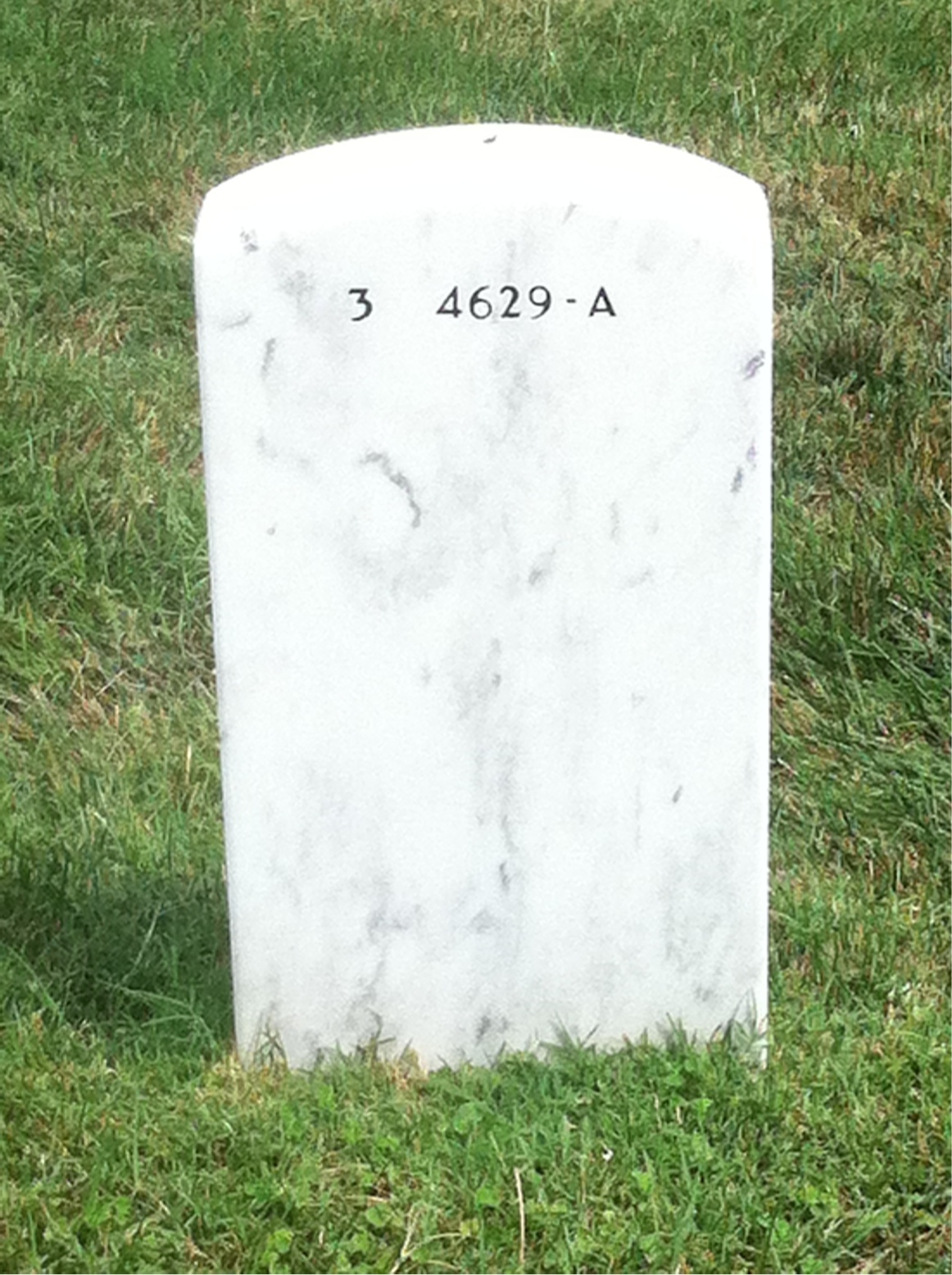 Back of headstone — Walter Coss