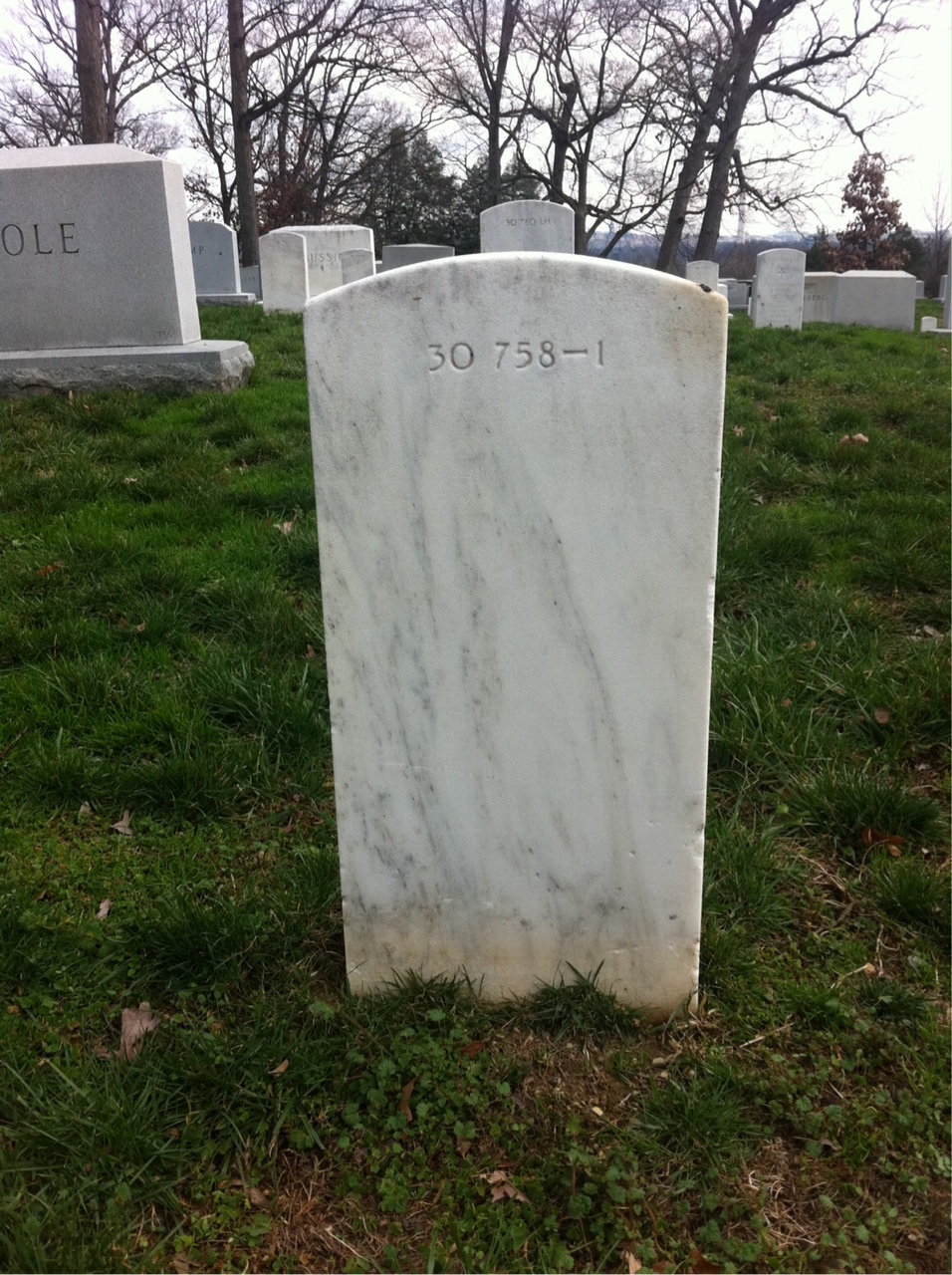 Back of headstone — Harold T Cook