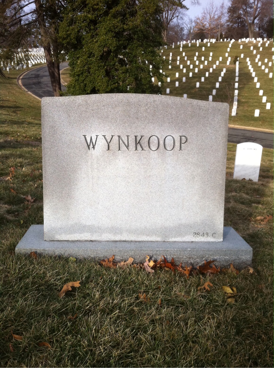Back of headstone — Thomas Pilmore Wynkoop