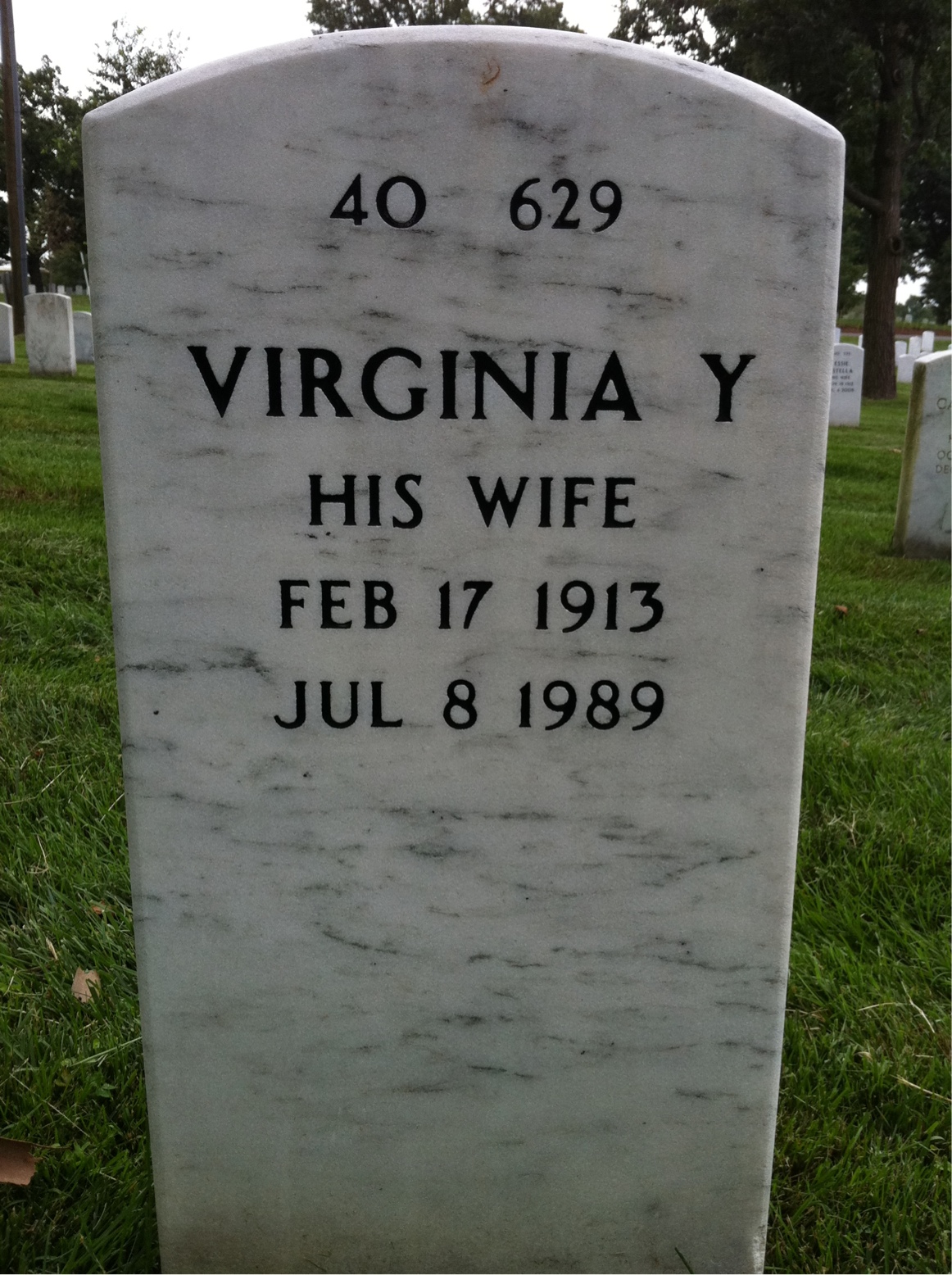 Back of headstone — Leroy Harff