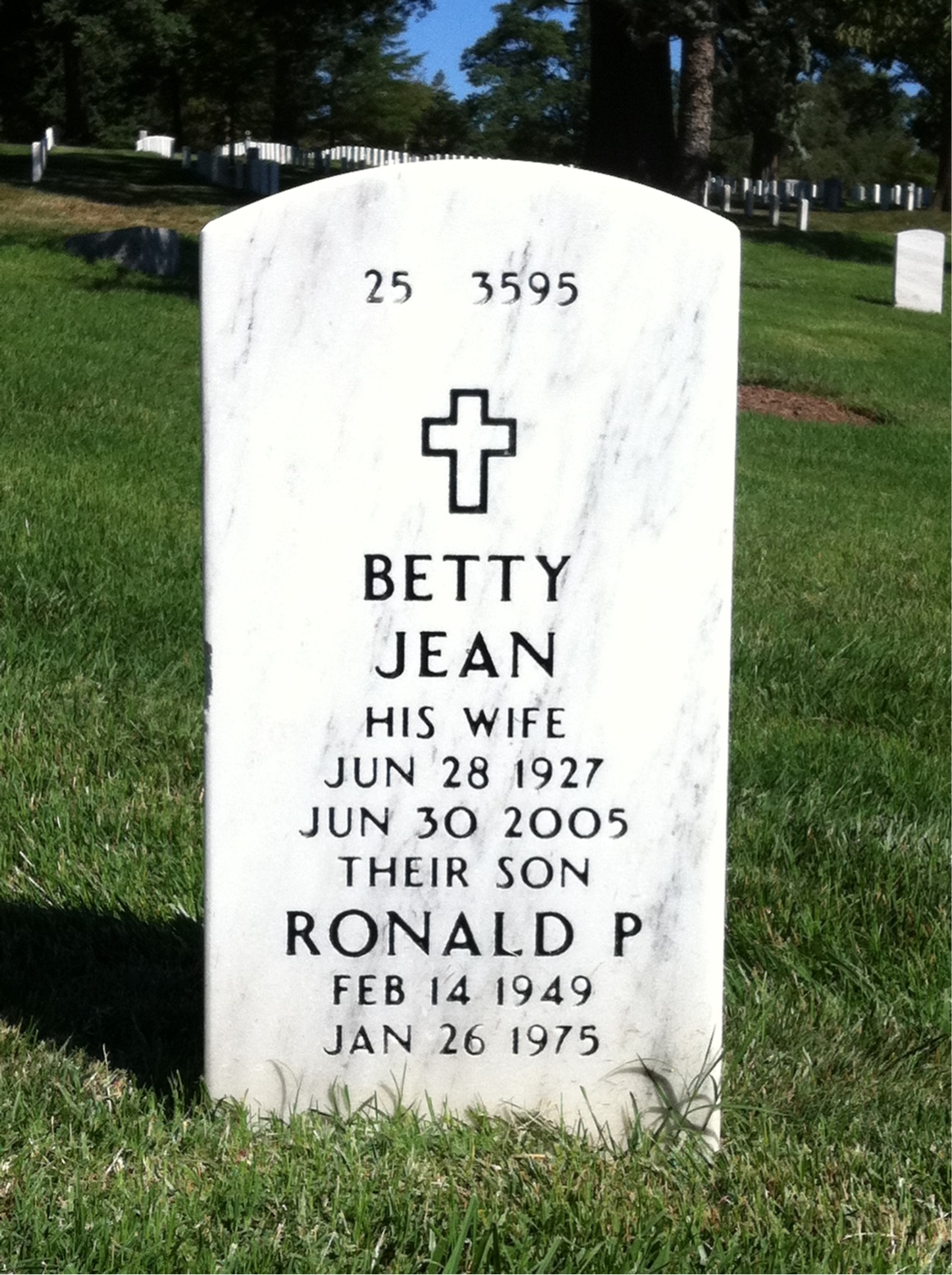 Back of headstone — Richard Replinger