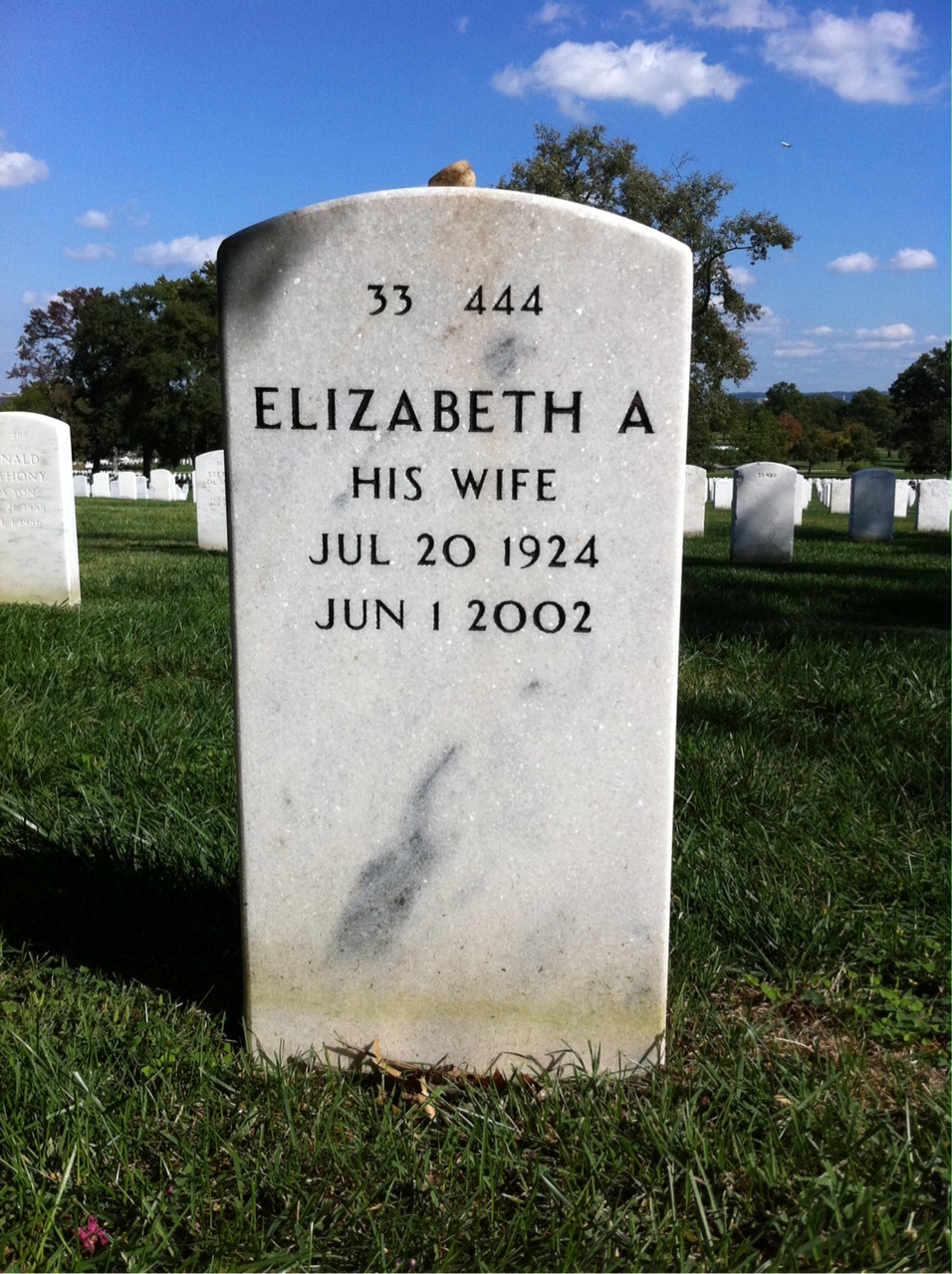 Back of headstone — Mark Bobic