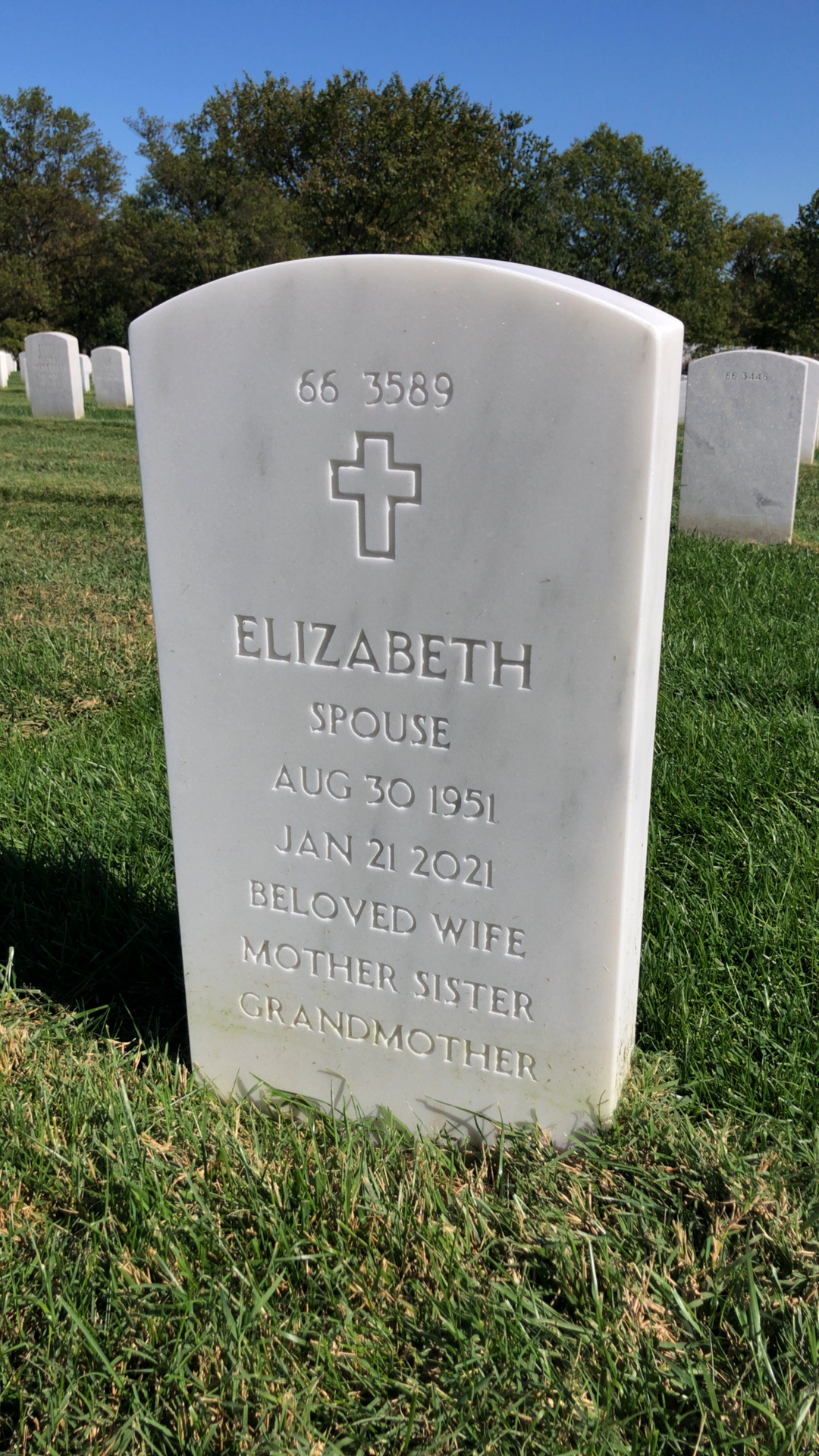 Back of headstone — Scott Hendrickson