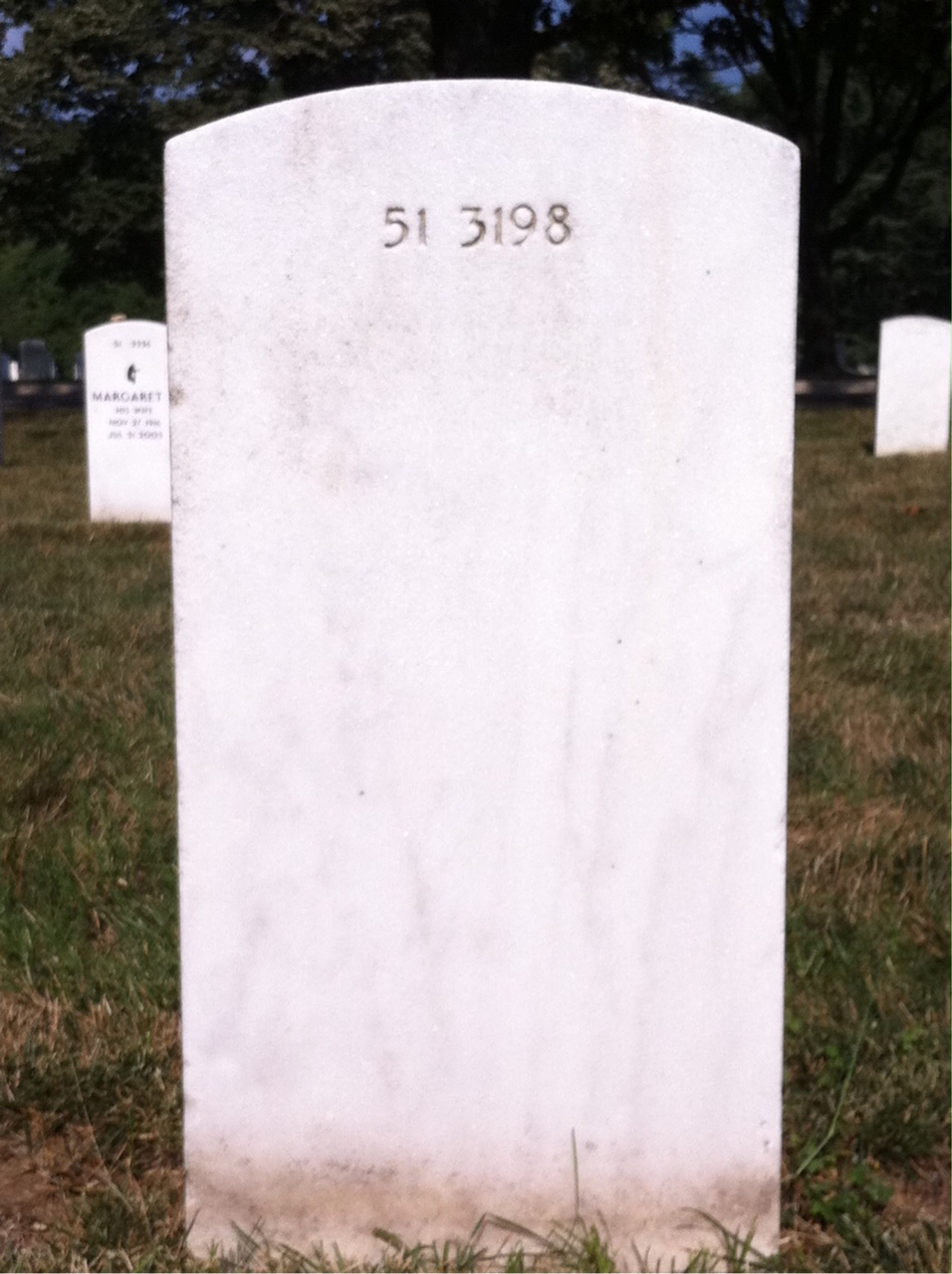 Back of headstone — Robert Moore