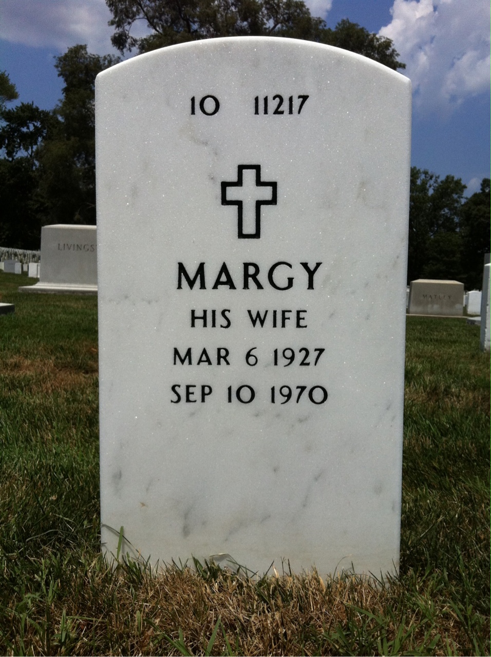 Back of headstone — Frederick Shriner