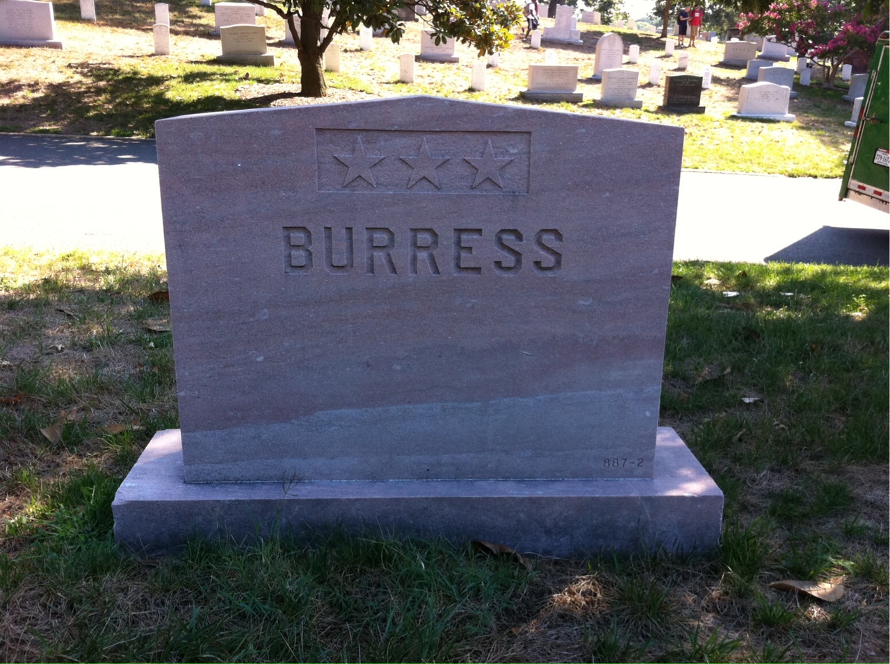 Back of headstone — Withers Alexander Burress