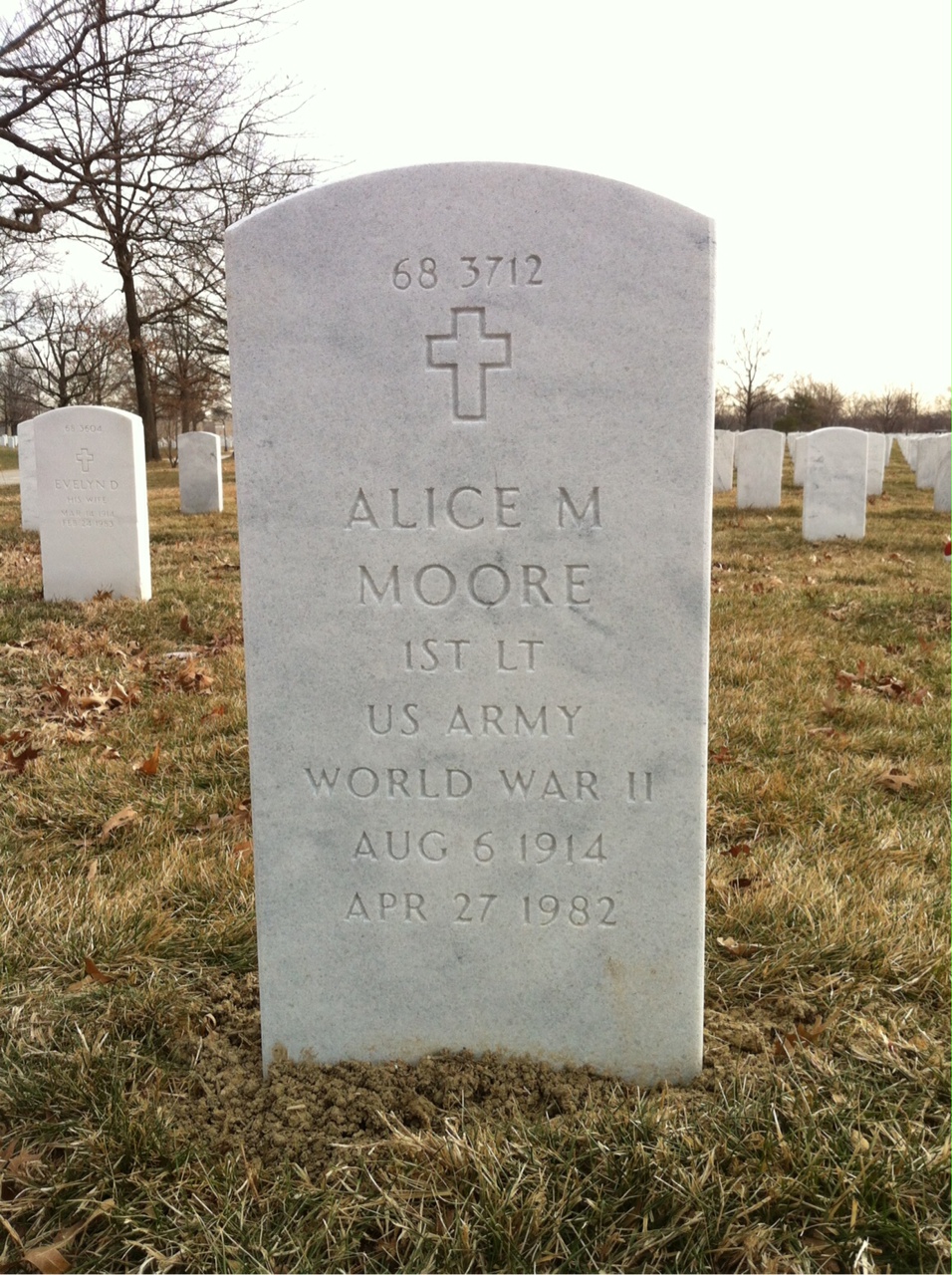 Back of headstone — James Moore