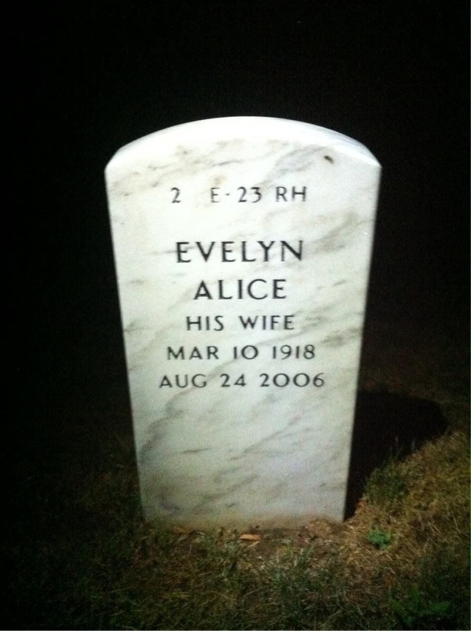 Back of headstone — Robert Radcliffe