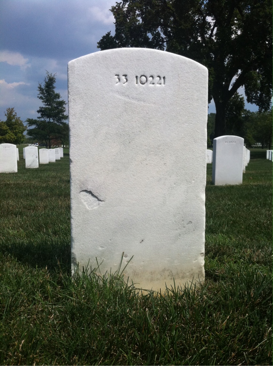 Back of headstone — Curtis Mullins