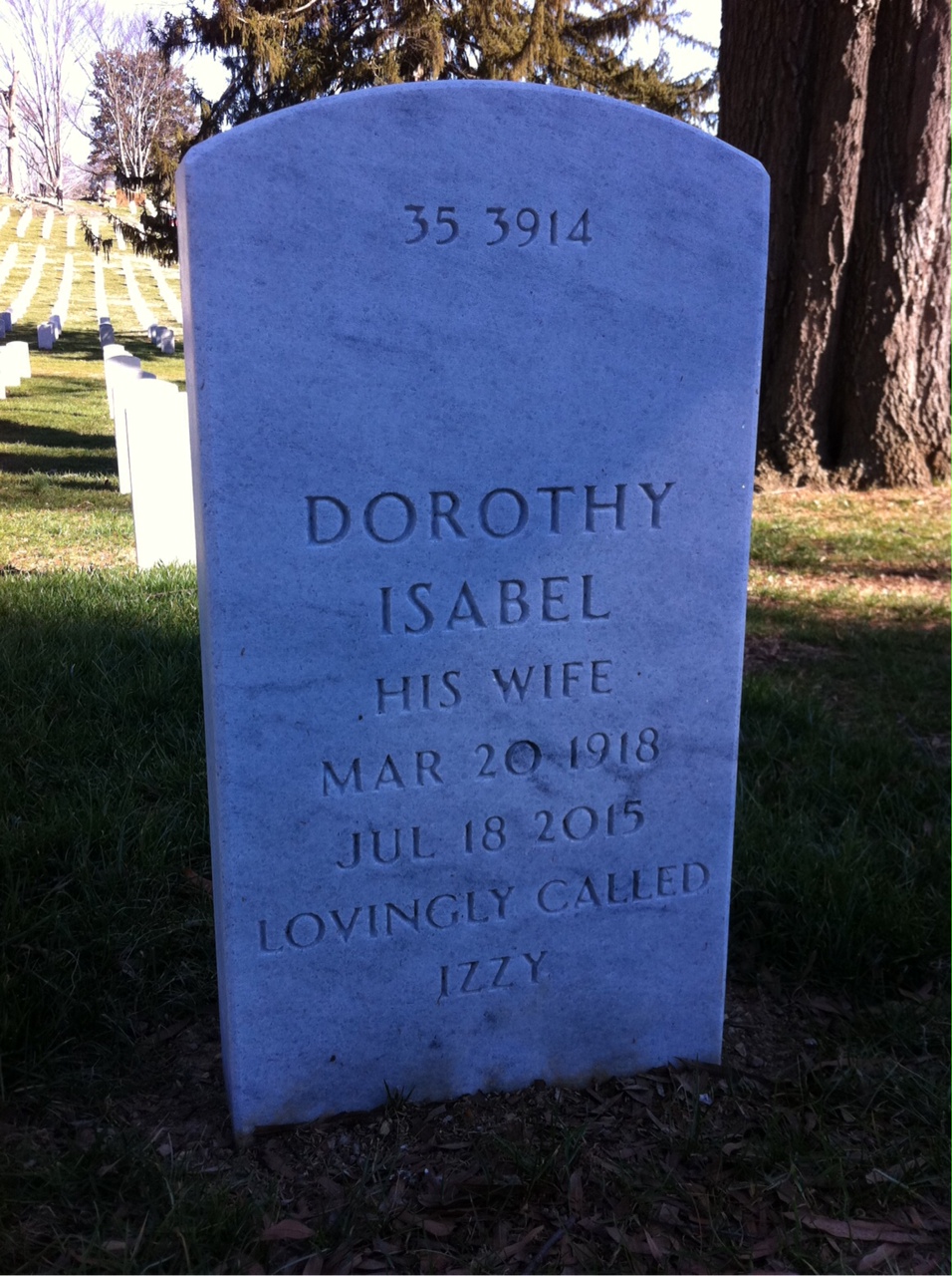 Back of headstone — James D Lierman