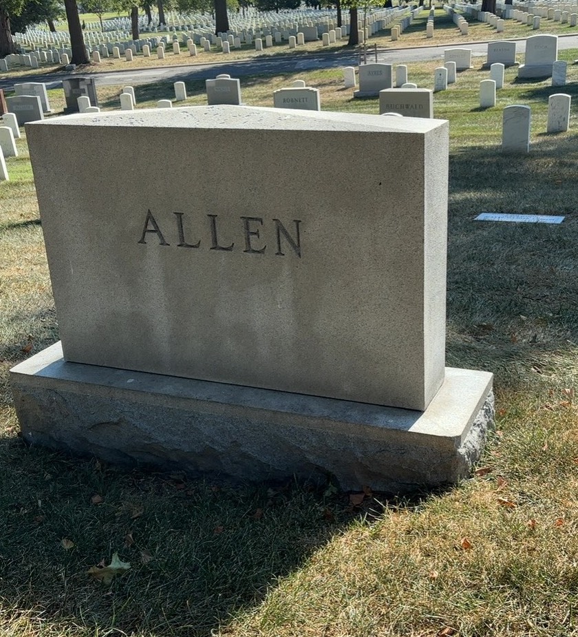 Back of headstone — Robert Allen