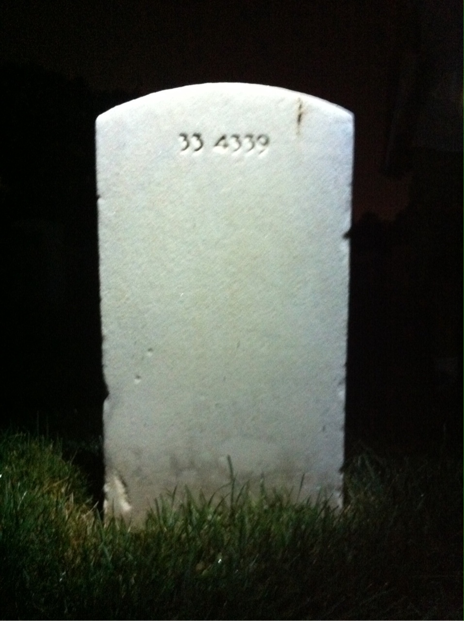 Back of headstone — Robert Baltimore