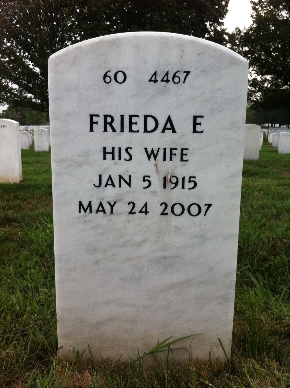 Back of headstone — Gale Krouse