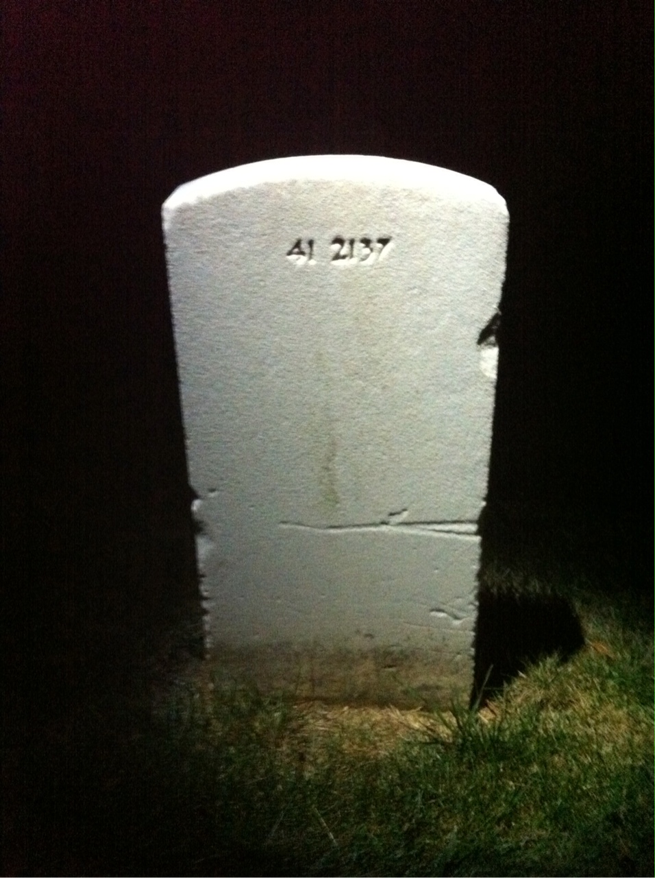 Back of headstone — William T Casteel