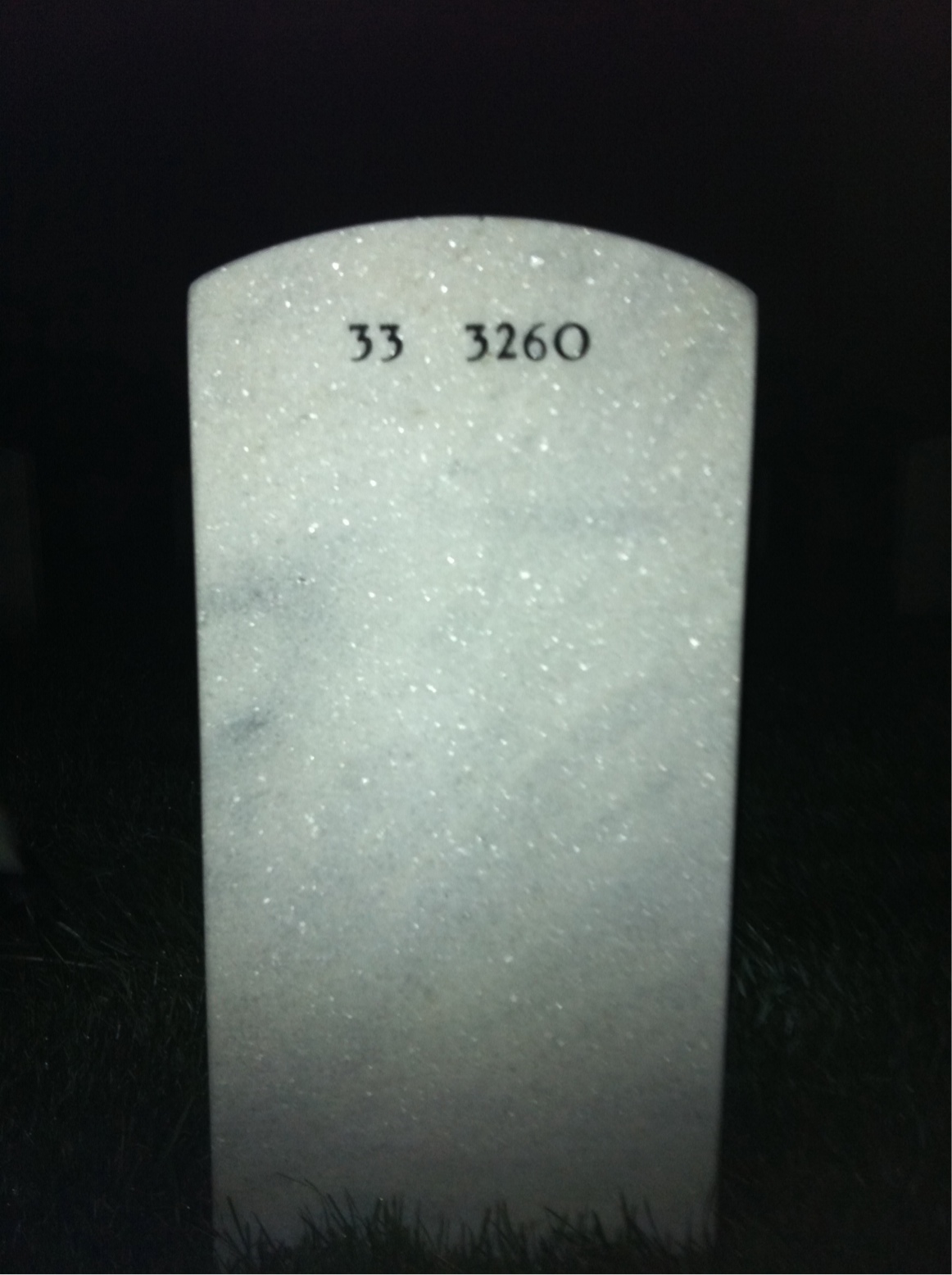 Back of headstone — Vernon Lewis