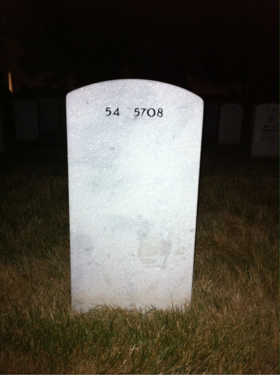 Back of headstone — Randall Castle