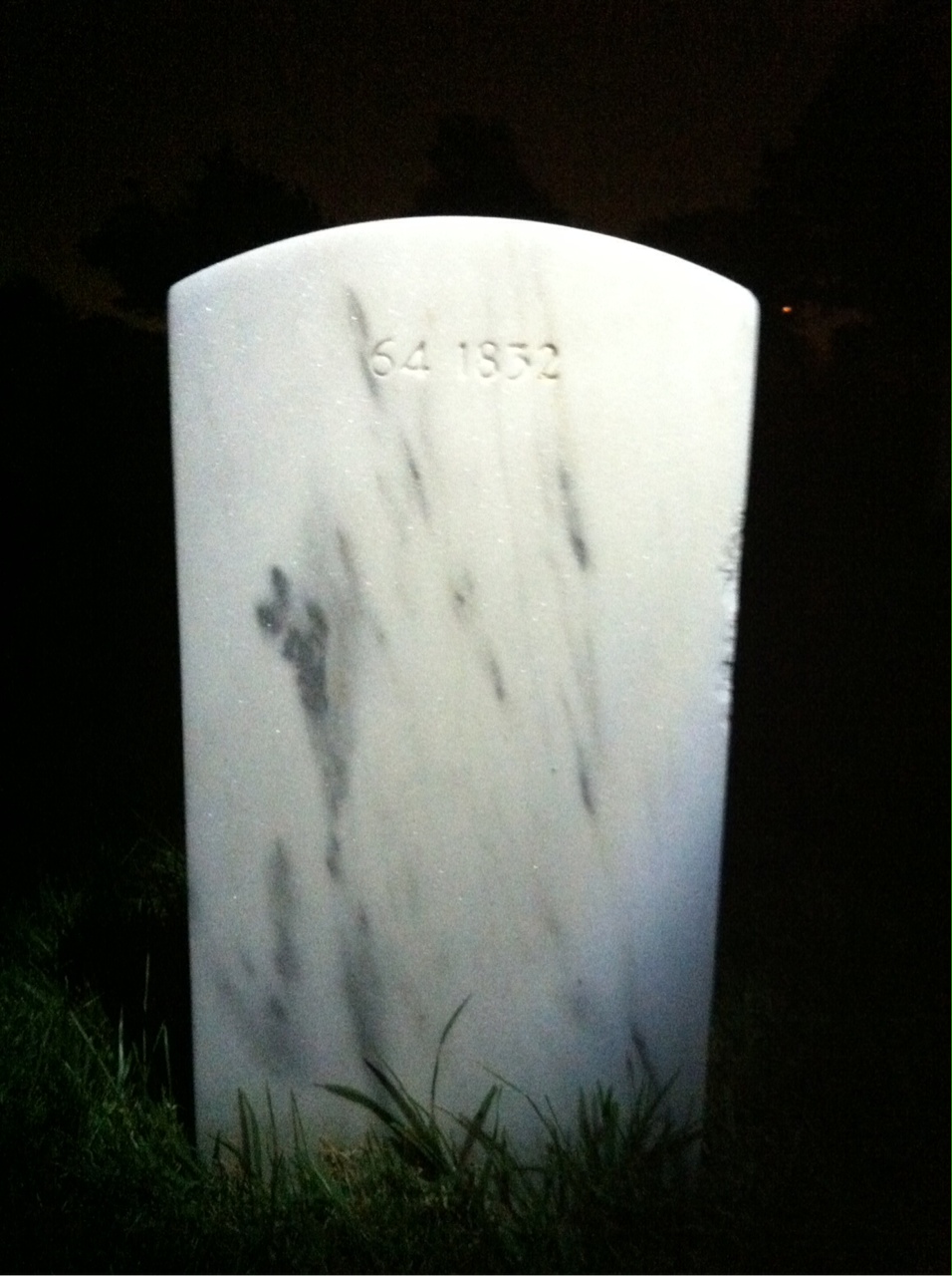 Back of headstone — William F Brown