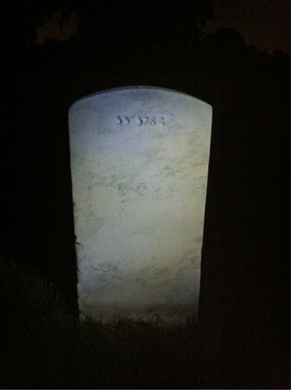 Back of headstone — James Arthur