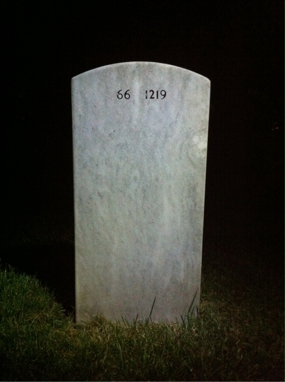 Back of headstone — Stephen Shea