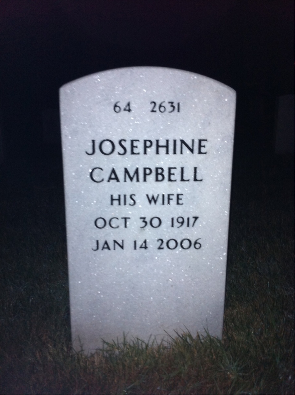 Back of headstone — Frank Allen