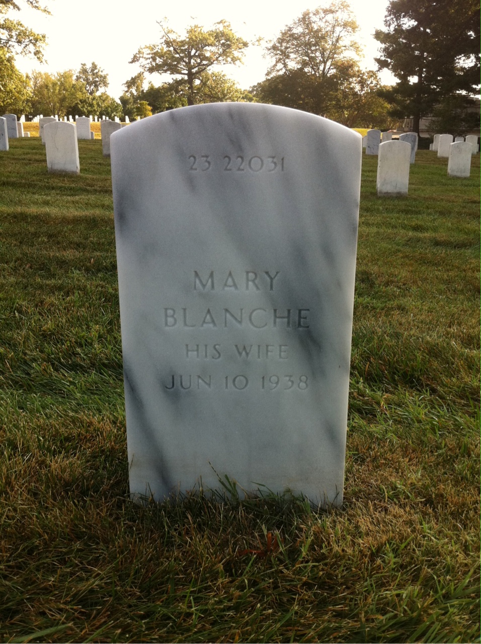 Back of headstone — Waverly Anderson