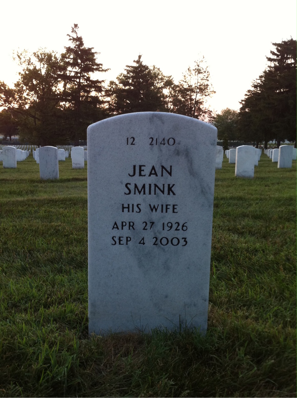 Back of headstone — Chester Moncavage