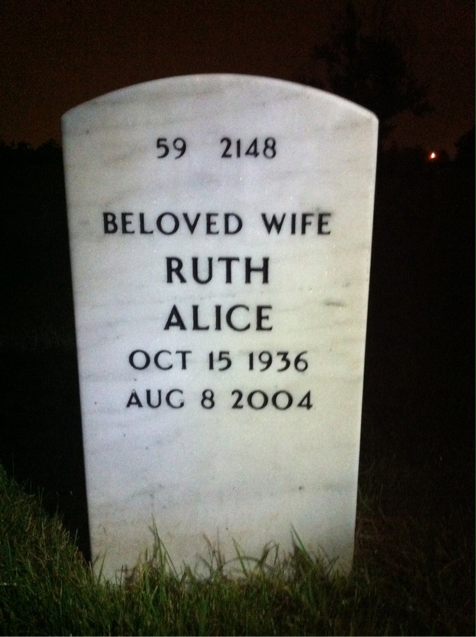 Back of headstone — Henry Oliver
