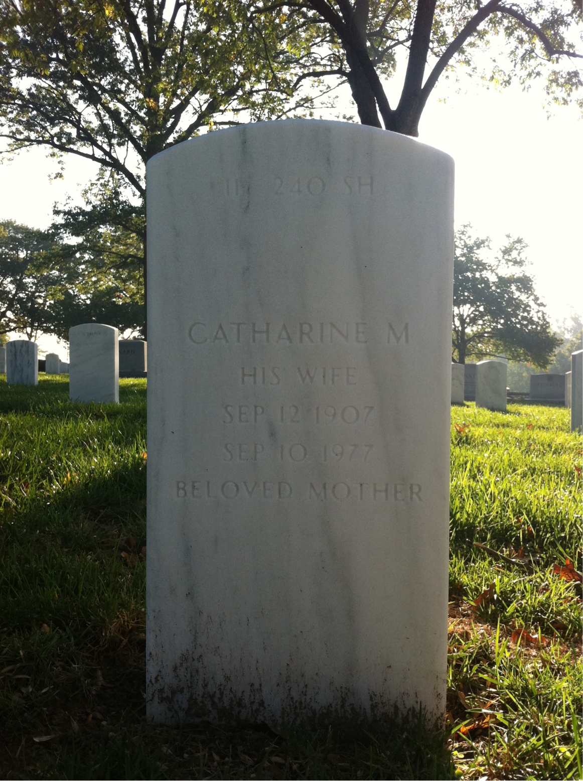 Back of headstone — Otto Christiansen