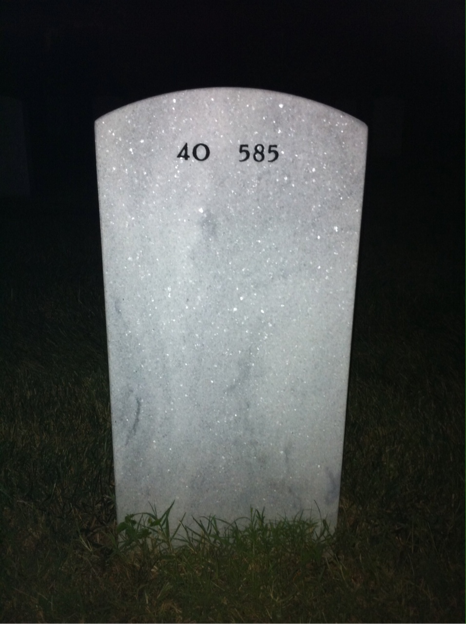 Back of headstone — Robert Anderson